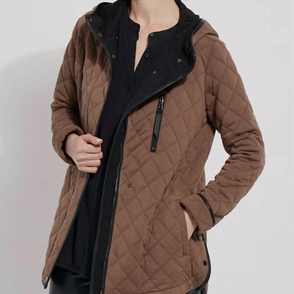 Almost new worn once London Quilted Jacket In Cold Chestnut size M.